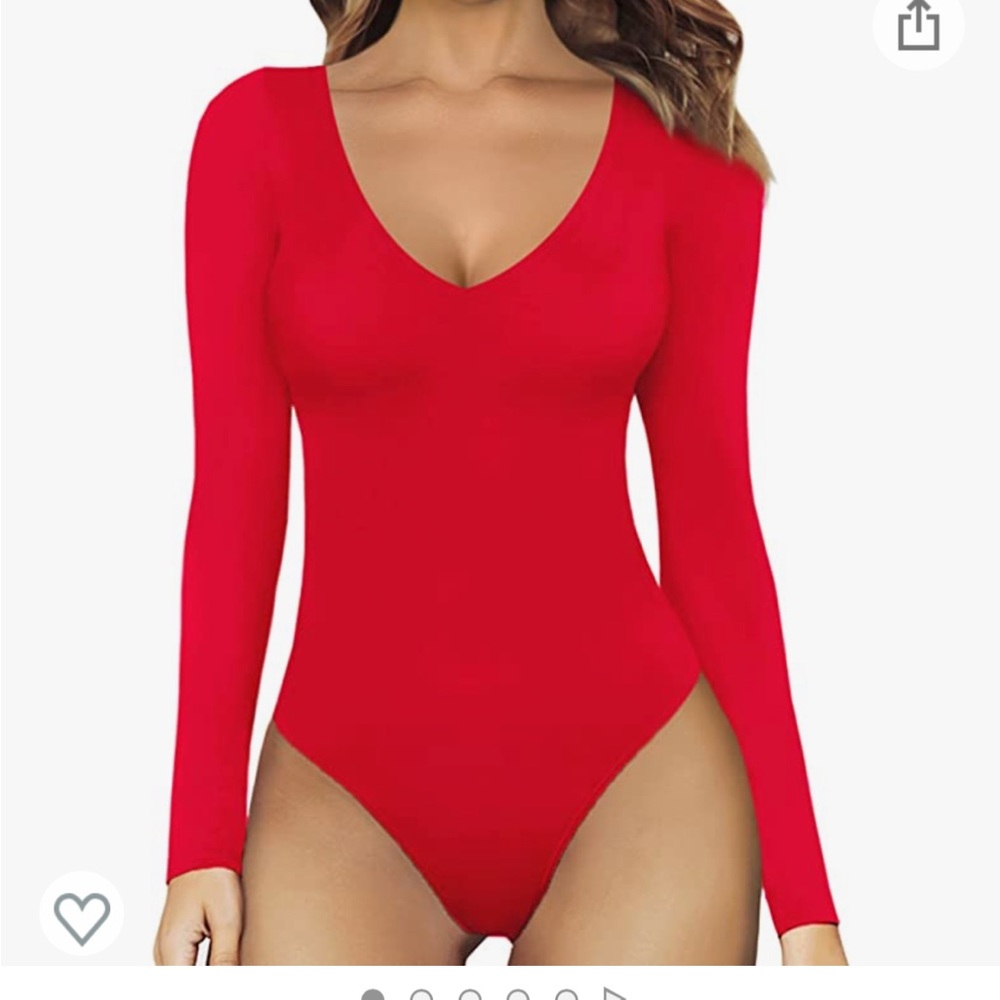 Mango pop V neck bodysuit